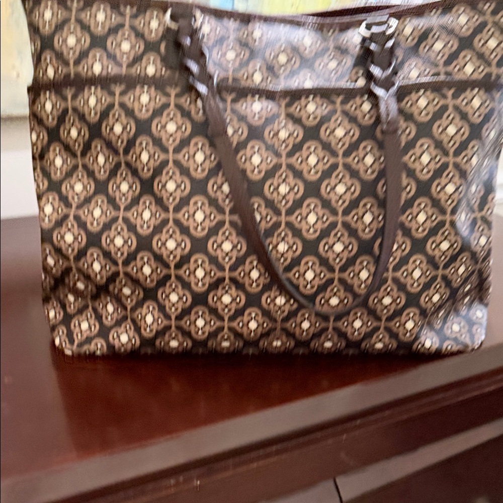 Brighton Black and Tan Patterned Tote - Picture 3 of 7